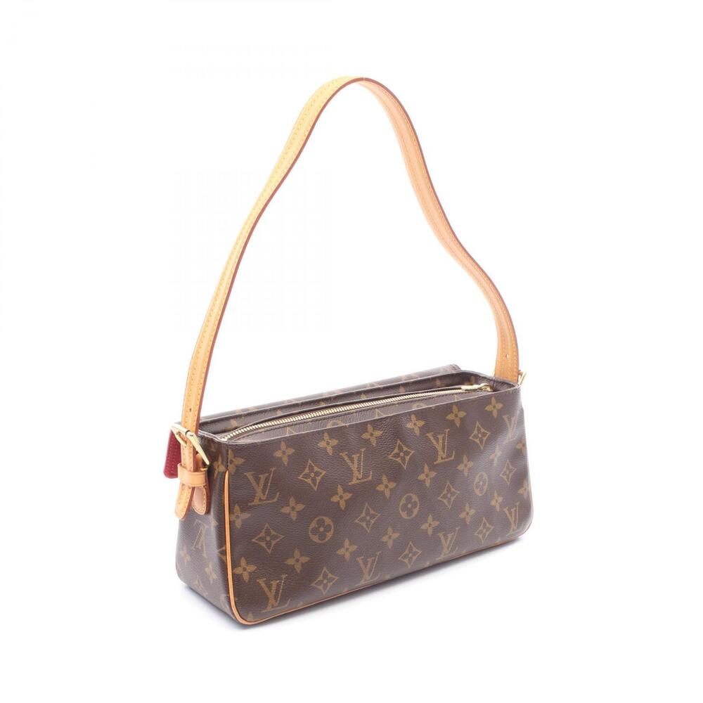 Louis Vuitton Brown Bag Leather Vivacite Monogram Canvas Shoulder Brown